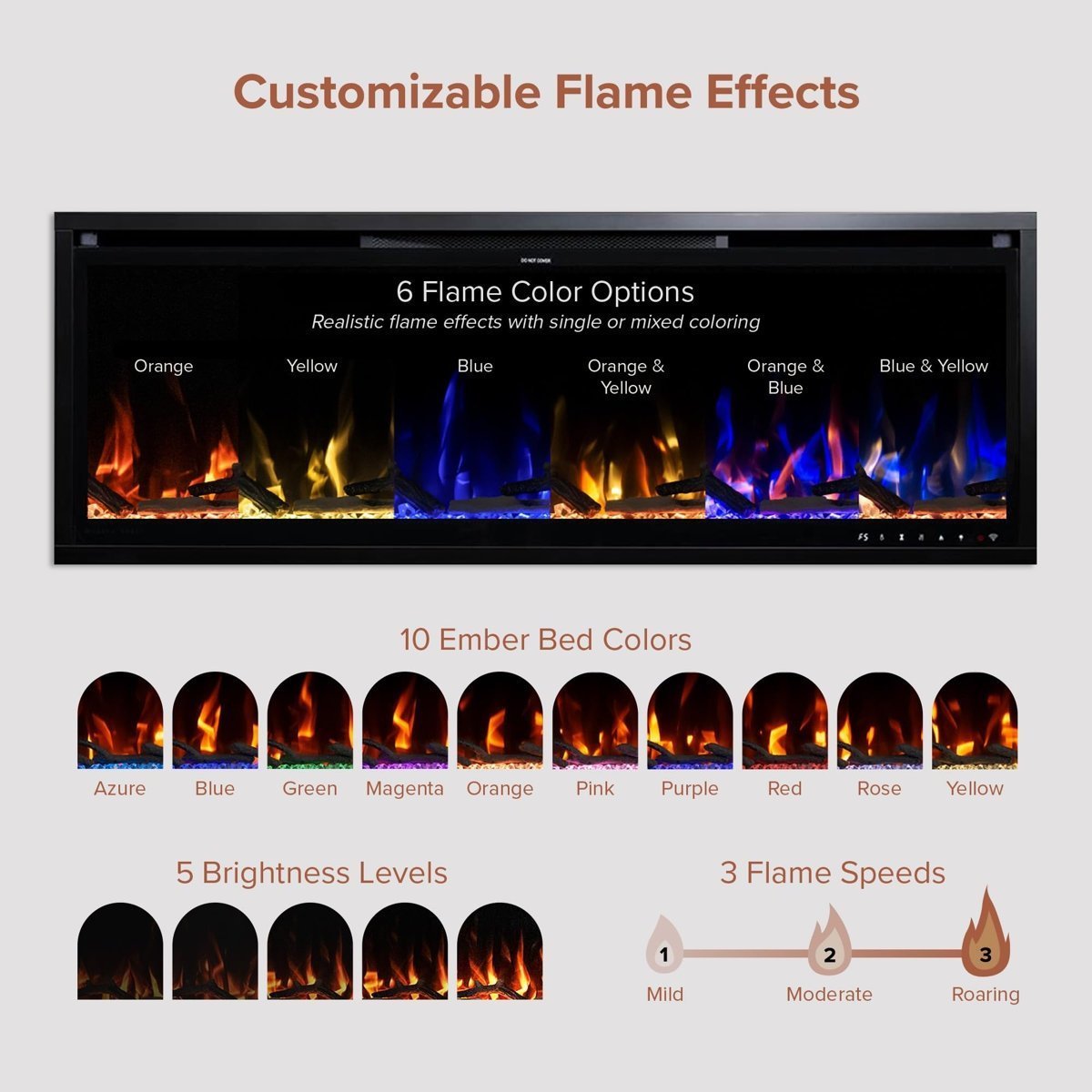 Modern Ember Aerus 50-in Smart Linear Electric Fireplace - Image 5