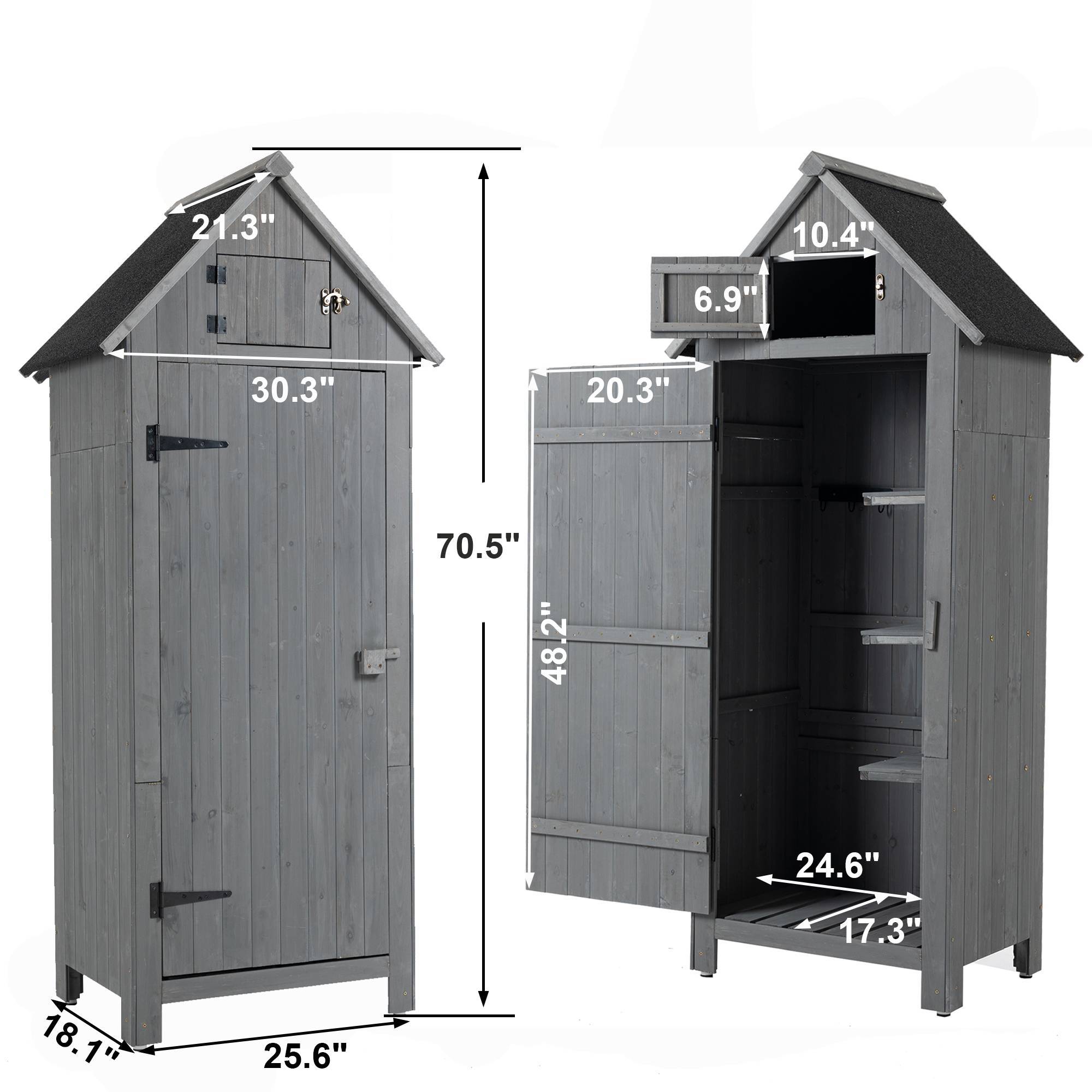 Outdoor Storage Cabinet Tool Shed Wooden Garden Shed - Image 5